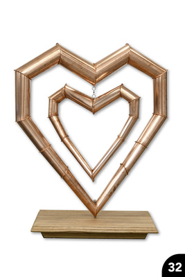 Spenglerherz: Gefalzte, konisch zulaufende Segmente. Cu