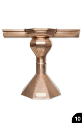 10 Rinnenerweiterung mit bauchigem Sammelkessel, Ständer und gefalzter Wulst