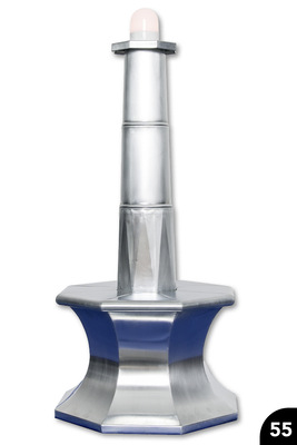 55 Leuchtturmmodell mit Übergangskörper auf konkav/konvex geformtem Sockel