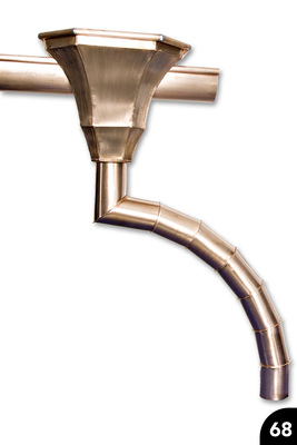 68 Wasserfangkasten aus Kupfer mit klassischem Gliederbogen in gefalzter Ausführung