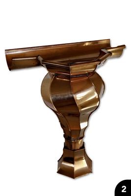 2 Rinnenerweiterung mit gedrehtem Kessel. Konkav/ konvex geschwungene, gedrehte Segmente