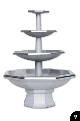 9 Mehrteiliger Zimmerspringbrunnen mit vier segmentierten Brunnenbecken