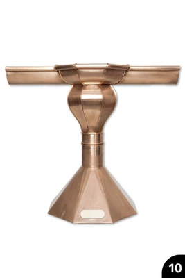 10 Rinnenerweiterung mit bauchigem Sammelkessel, Ständer und gefalzter Wulst