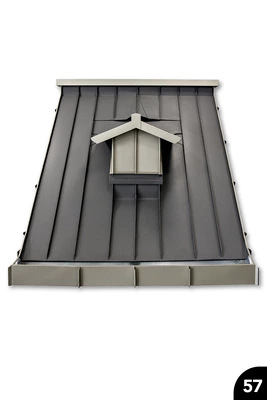 57 Dachmodell mit Kastenrinne, Satteldachgaube und integriertem Brustblech bzw. Simsanschluss