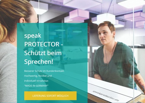 Die mobil einsetzbare Trennwand „Moving Shield“ aus Acrylglas ist eine Lösung für Theken in Büros oder an Schaltern