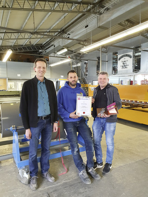 Osaj Arlind vom Ausbildungsbetrieb Dangel in Lenningen - © Bild: Förderverein der Klempner an der Robert-Bosch-Schule in Ulm e.V.
