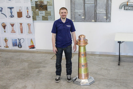 Bi-Metall-Leuchtturm von Michael Frauenholz - © Bild: Spenglermeisterschule Würzburg
