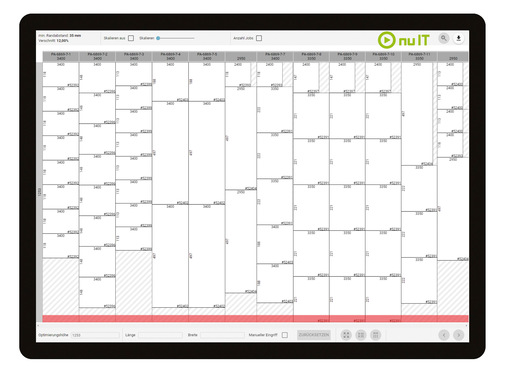 Darstellung der nuIT-Verschnittoptimierung - © Bild: Cidan
