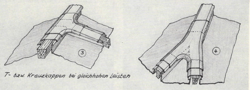 Knotenpunkte bei gleich hohen Leisten - © Bild: Die Fachkunde der Bauklempnerei/
