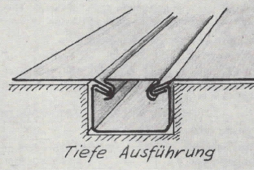 Die vertiefte Ausführung des Rinnchensystems - © Bild: Die Fachkunde der Bauklempnerei/
