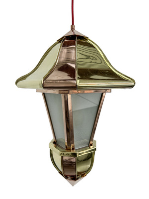 Spenglerlampe aus Kupfer und Messing