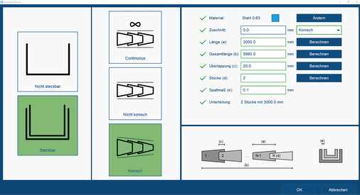 Einfache Maßeingabe konischer Profile an der Schechtl-CNC-Steuerung