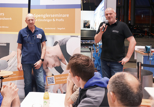  Arno Fell und Matthias Kaemmer repräsentieren die Spenglermeisterschule Würzburg