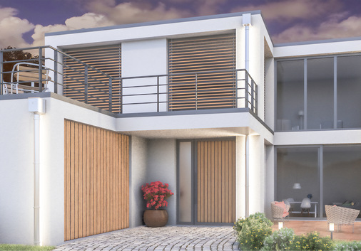  LED-Beleuchtung an einem Wohngebäude