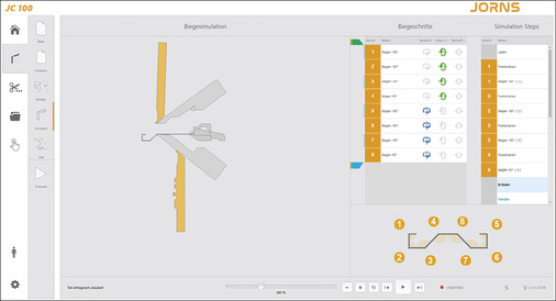  ... und startet anschließend die Biegesimulation