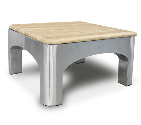  Japanischer Heiztisch Kotatsu aus Titanzink walzblank von Niels Huggins