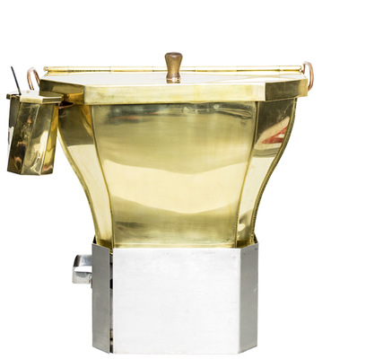  Wurstkessel mit Senfbehälter aus Messing von Konrad Hopp