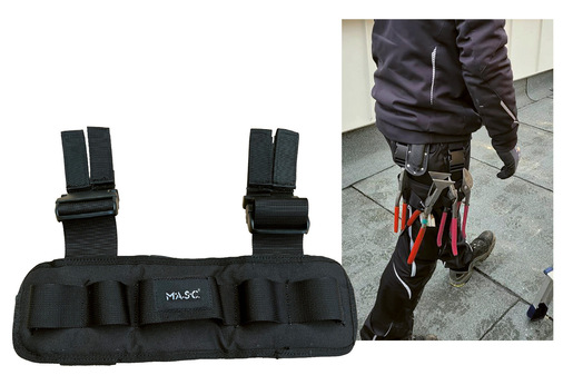 Mit dem M.A.S.C. Werkzeug-Holster kann Werkzeug direkt am Körper getragen werden