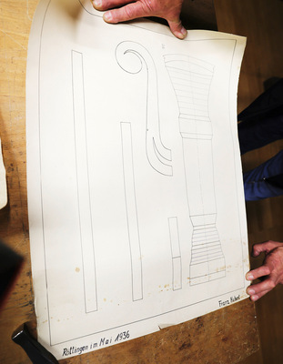 Franz Huberts detaillierter Bauplan aus dem Jahr 1936