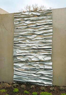 Wandgestaltung, Titanzink, Ausführung Tides 2000 x 1000 x 80 mm