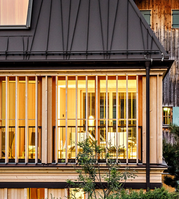 Detail: Die schräg verlaufenden Falzverbindungen machen eine gute Figur