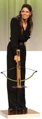 Moderatorin Annina Campell beim Hageltest