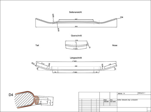 Umlaufender Bilderbuchfalz am Board