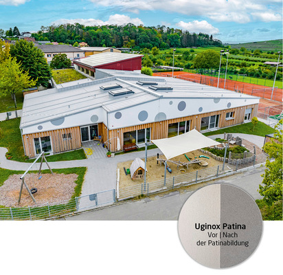 Kita Evangelischer Kindergarten in Vogtsburg – Bischoffingen, Material: Uginox Patina K41
