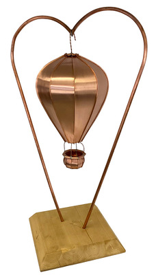Kupferballon mit herzförmigem Ständer