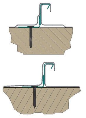 Re.: Schlebach Profiliermaschine PMC Oben: Cilp-ReliefUnten: Standard-Stehfalzprofil