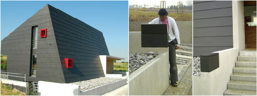 Die Bezeichnung Blackbox ist sowohl für das monolithische VM-Zinc-bekleidete Gebäude als auch für den VM-Zinc-Briefkasten zutreffend