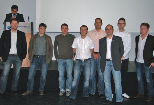 Die „Neuen“ Klempnermeister im Rathaus des Handwerks der Handwerkskammer Ulm
