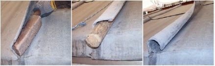 Die Herstellung der 60-mm-Rundfalze erfordert handwerkliches Geschick. Adolf Heinzinger verbindet einzelne Bleiplatten über entsprechenden Rundholzleisten. Das Gefälle der gewalmten Gaubendächer wurde zuvor erhöht. Eine 27-mm-Dreischichtplatte dient als vollflächige Auflage für die neue Bleieindeckung