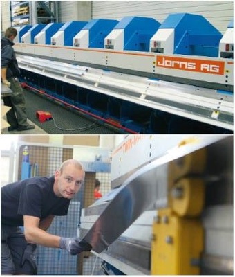 Professionelle Profilfertigung (hier Szenen aus der Abkantabteilung) gehört zu den Battisti-Stärken