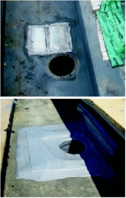 Unten: Bei der Sanierung wurde eine Sicherheitsrinne mit Sicherheitsstuzen eingebaut
