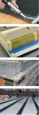 1 Entsprechende Verklebungen mit Klebebändern oder Kleb-Dichtstoffen erzeugen sog. nahtgeschützte Unterkonstruktionen2 Bei einer belüfteten Wärmedämmung ist zu prüfen, ob der Einbau auch durchströmungssicher ist. Die Abdeckung mit einer diffusionsoffenen Abdeckung kann hier helfen3 Damit anfallendes Wasser ablaufen kann, ist auch bei Verwendung von Holzwerkstoffplatten an senkrechten Flächen eine geeignete Trennlage erforderlich 4 Im Dachneigungsbereich von 3-15° ist bei Titanzink eine strukturierte Trennlage vorzusehen. Die Befestigung erfolgt durch speziell abgestimmte Hafte