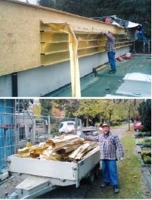 Erwin Mingerzahn bei der Demontage und dem Transprot von Kiloweise Falschgold nach „Fort Schrott“. Der Versuch, dem Schrotthändler zu erklären, dass dieses Material überwiegend aus Kupfer besteht, war allerdrings schwierig. Letztendlich wurde es als Messing vergütet
