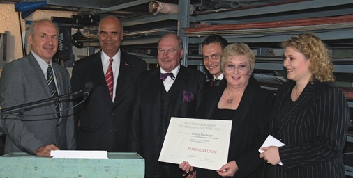 Franz-Xaver Peteranderl, Otto Kentzler, Konrad Georg Blamberger senior und junior, Margot Blamberger und Margot Stefanie Blamberger