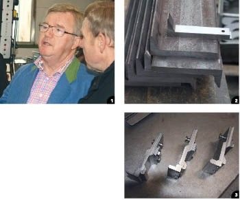 1 Alois Schechtl versorgt die Gäste mit wichtigen Informationen 2 Aus dem Rohmaterial entstehen unterschiedlichste Oberwangensegmente für unterschiedlichste Maschinentypen 3 Auch Spezialwerkzeuge sind jederzeit realisierbar