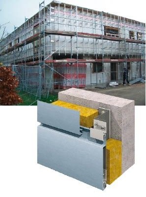 Unterkonstruktion bzw. schematischer Schichtaufbau der Titanzink-Fassade