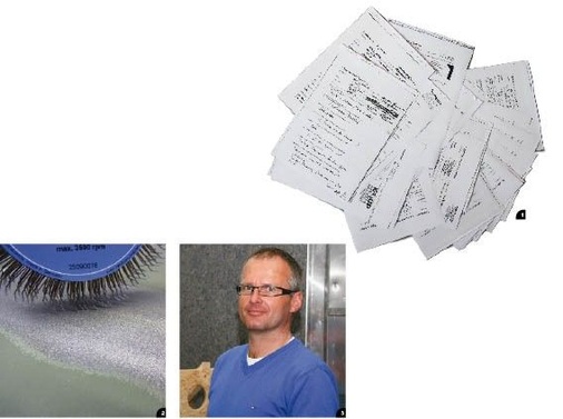 1 Per Fax, E-Mail und Foto bestätigten die Tester den neuartigen Stahlbürsten... 2 ... beste Praxistauglichkeit3 Bürstenentwickler und Hersteller Rainer Mehlhorn ist mit dem Testverlauf äußerst zufrieden