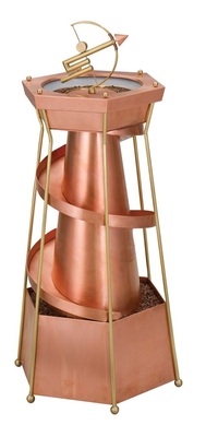 29 ZierbrunnenKegelförmige Säule mit schnecken­förmig gefalztem Wasserlauf Material: Kupfer und Messing Verarbeitung: Falz- und Löttechnik