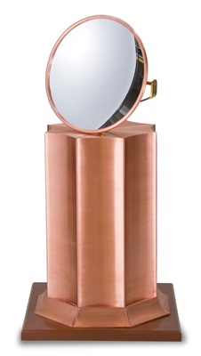 44 Olympisches Feuer Konkav geschwungene Säulensegmente mit gewölbtem SpiegelaufsatzMaterial: KupferVerarbeitung: Falz- und Löttechnik