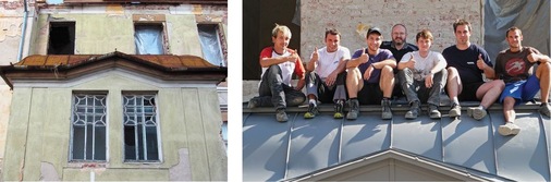 Sieben Meisterschüler der Robert-Mayer-Schule renovierten mit ihrem Ausbilder Hans-Peter Rösch Dächer in Rumänien
