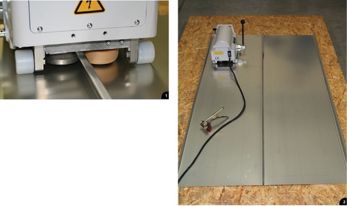 1 Auch beim maschinellen Falzvorgang wird spezielles Know-how benötigt2 Bei der Demonstration mit dem speziell für Edelstahl entwickelten Rollensatz blieben die Scharen eben auf dem Untergrund liegen. Der geschlossene Falz blieb schnurgerade