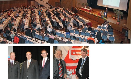 1 Volles Haus2 ZVSHK-Präsident Manfred Stather, Otto Kenzler (Präsident des Zentralverbandes des deutschen Handwerks) und ZVSHK-Hauptgeschäftsführer Elmar Esser3 Heinz Lummel (Bundesfachgruppenleiter Klempnertechnik a.D.) und Enke-Fachmann Klaus Höhnemann