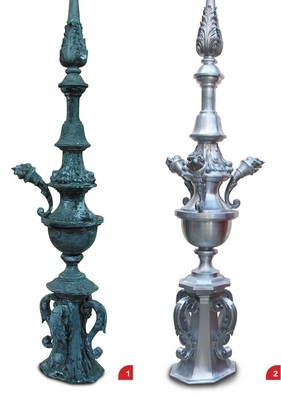 1 Abgesehen von erheblichen Witterungseinflüssen ist das Original von der Replik kaum zu unterscheiden2 Das Geheimnis: Bei Sporer entstehen Ornamente auch heute noch genauso wie früher