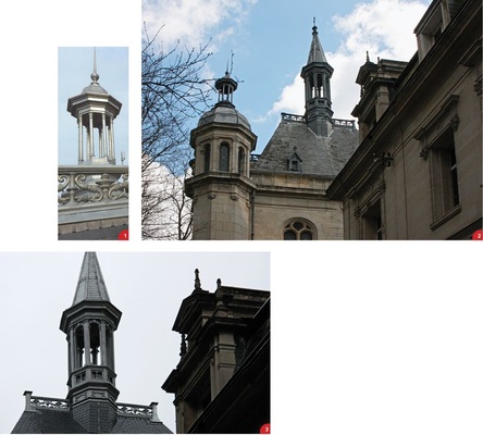 1 Der rekonstruierte achtseitige Gesimskranz wurde dem Original entsprechend mit acht Kapitellen und einer darüber liegenden Dachspitze ausgestattet2 Die Kapelle vor der Rekonstruktion3 Deutsche Spenglertechnik trägt maßgeblich zur Rettung der verwunschenen Märchenburg bei. Die Restaurierungsarbeiten werden bis heute kontinuierlich weitergeführt