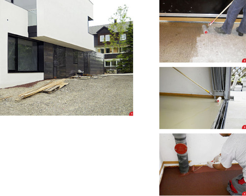 1 Während der Montage einer Tecu-Oxid-Fassade an einem modernen Wohnhaus erhielten die Klempner

des Fachbetriebes Buck GmbH aus Wildberg interessante Zusatzaufträge, etwa die großflächige Beschichtung eines Garagenbodens …2 Auftragen der Grundierung3 Der Einbau von Enke-Betoncoat ist ein interessanter Zusatzauftrag4 Die Versiegelung wird aufgetragen und mit Quarzsand abgestreut