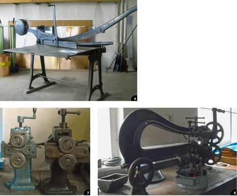 Firmeninhaber Michael Behnke: In meiner Werkstatt werden ­Maschinen und Werkzeuge eingesetzt, mit denen bereits mein ­Urgroßvater gearbeitet hat.6 Schlagschere7 Sickenmaschinen 8 Kreisschere